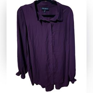 Lane Bryant Purple Button-Down Shirt
